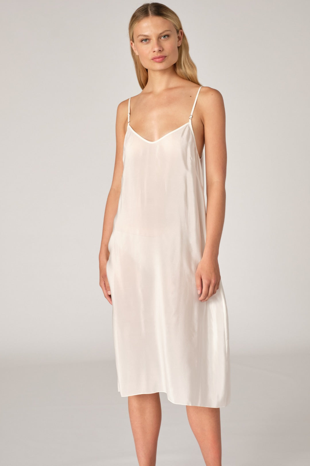 Camisole Slip Dress Short Cotton Slip Silk Crepe Slip White Megan Park Camisole Slip Dress Short Cotton Slip Silk Crepe Slip White Megan Park