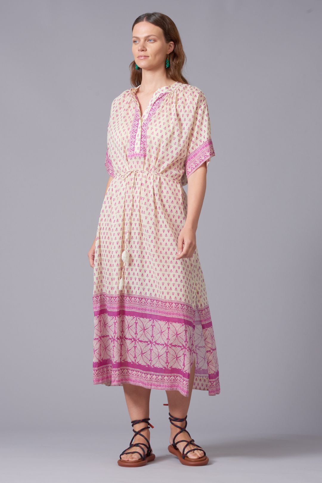 Laya Block Print Kaftan & Slip