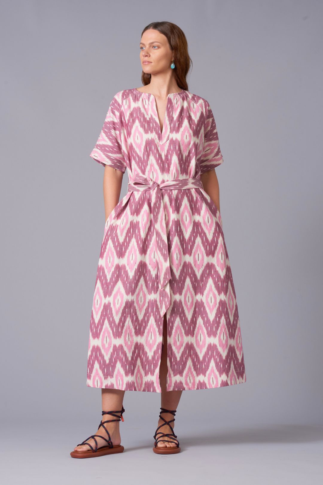 Ikat Weave Midi Dress