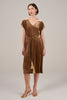Harlow Silk Velvet Dress-Bronze