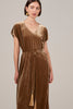 Harlow Silk Velvet Dress-Bronze