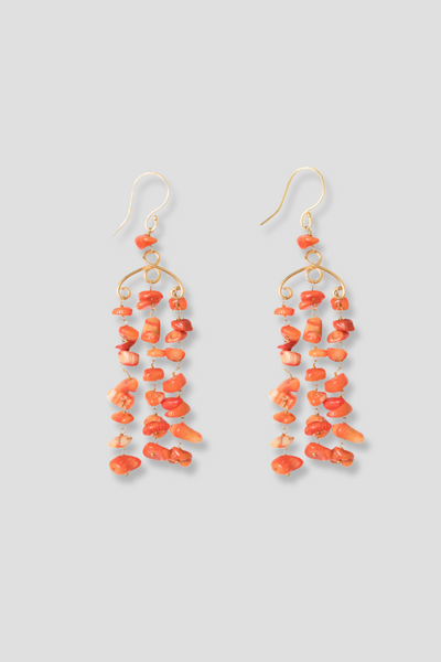 Coral  Chandelier Earrings