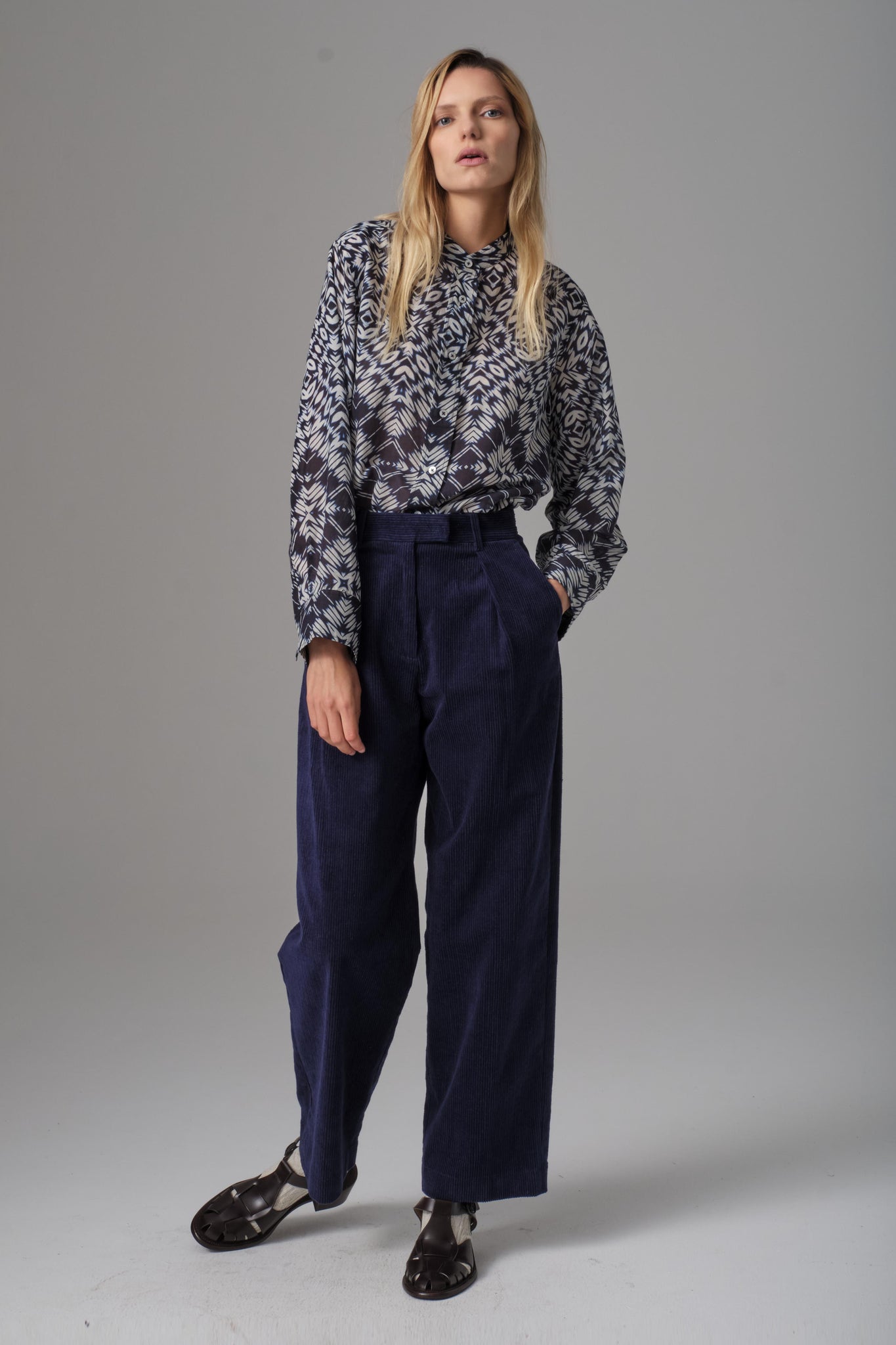 Ink Chunky Cord Pleat Pant