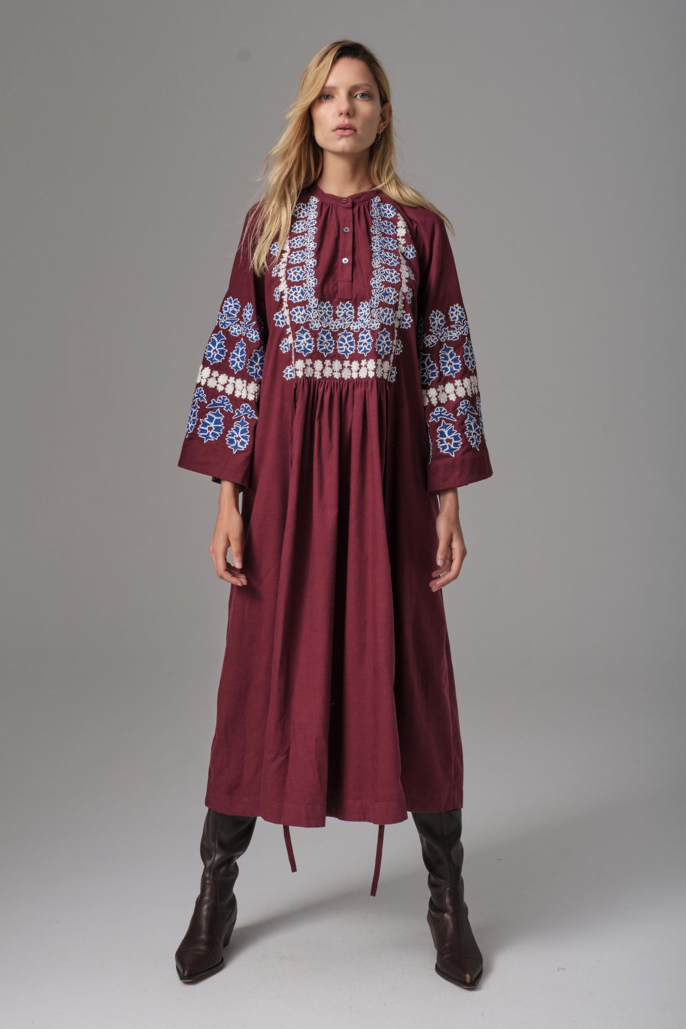 Willow Embroidered Cord Dress