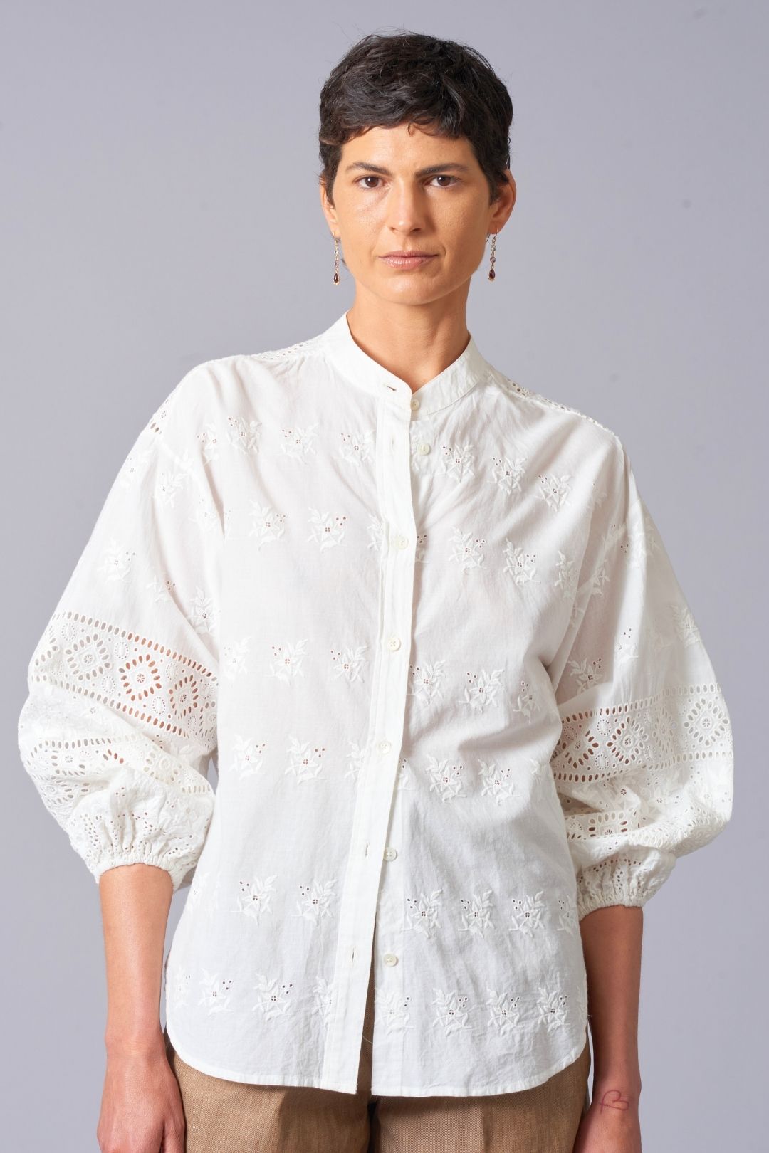 Broidery  Shirt - Milk