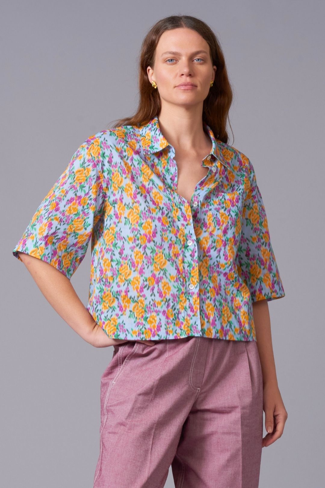 Ditsy Fleur Cropped Shirt