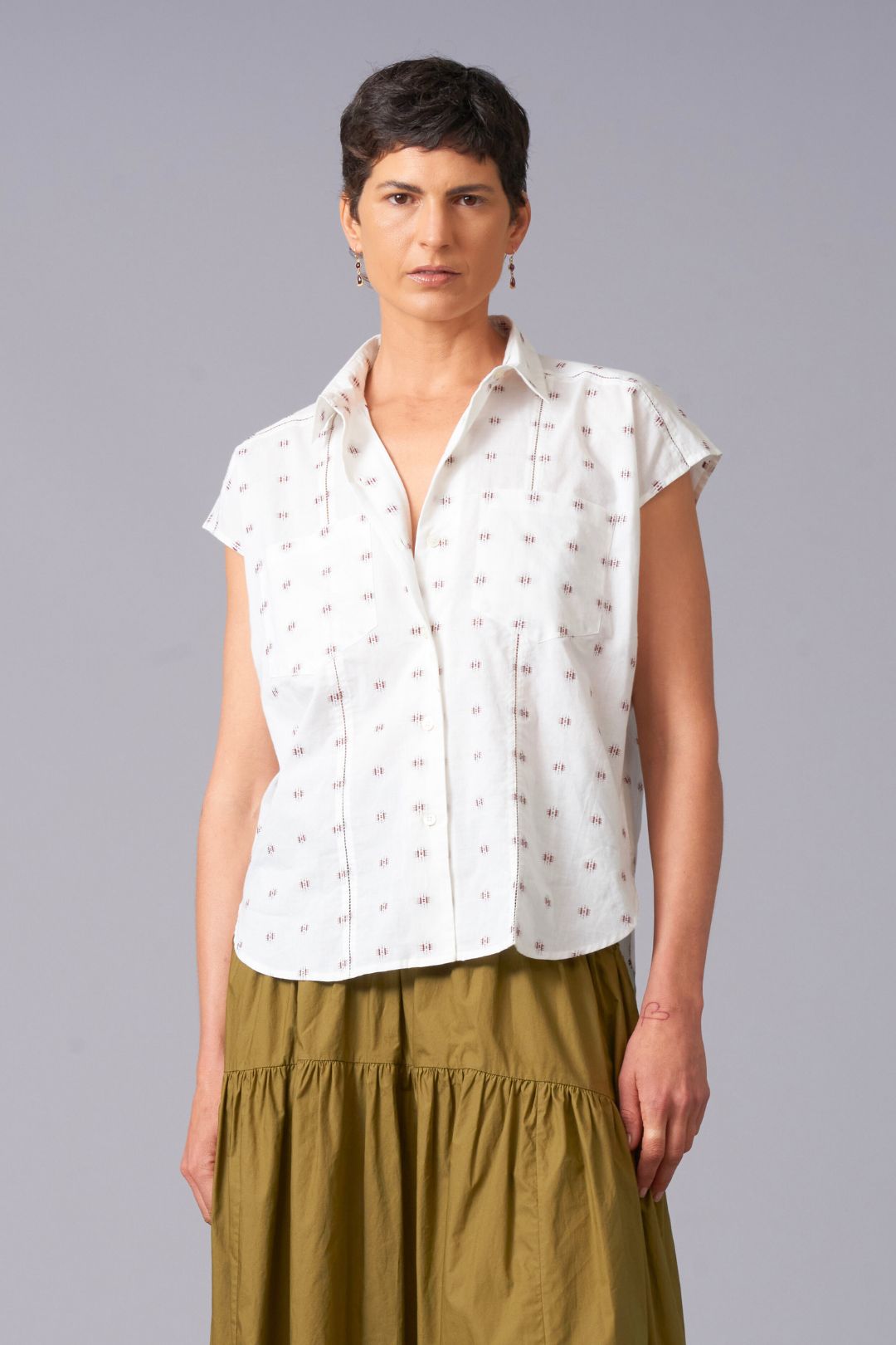 Cotton Ladder Stitch Shirt