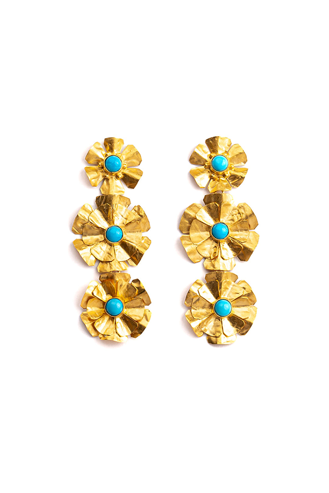 Turquoise Trio Floral Earring