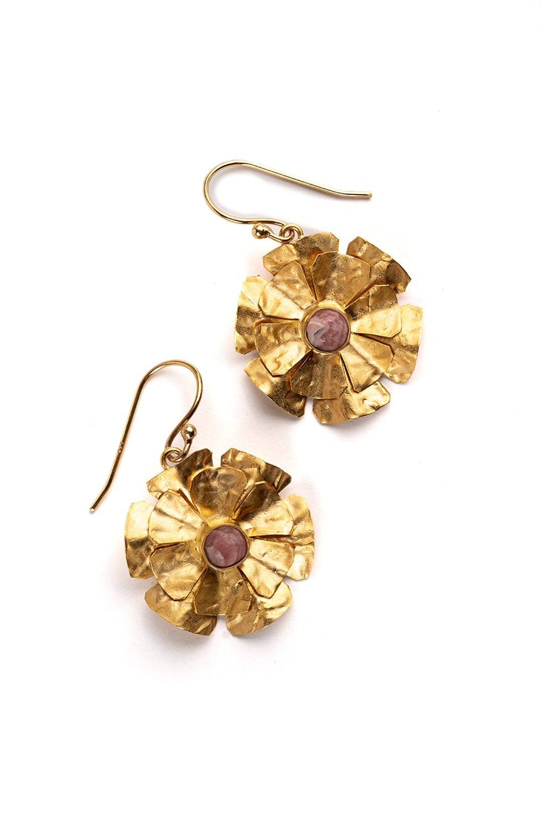 Rhodocrosite Floral Earrings