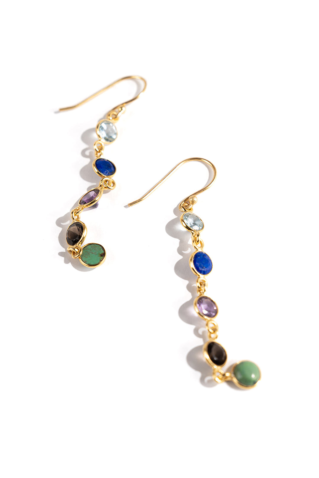 Multi Gemstone Drop Earring