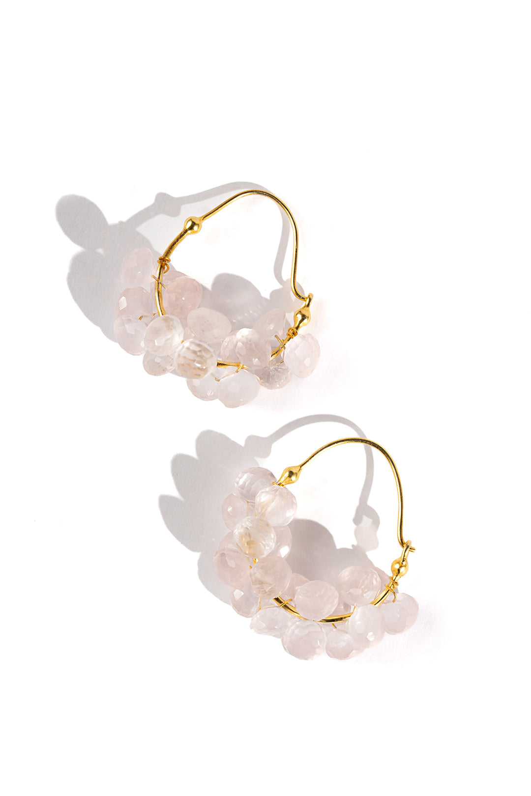 Rose Quartz Hoops