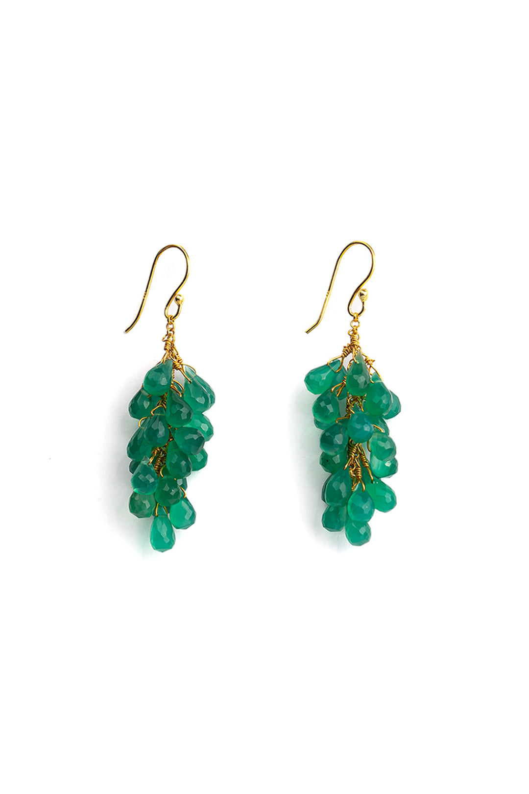 Green Onyx Cluster Drop Earring