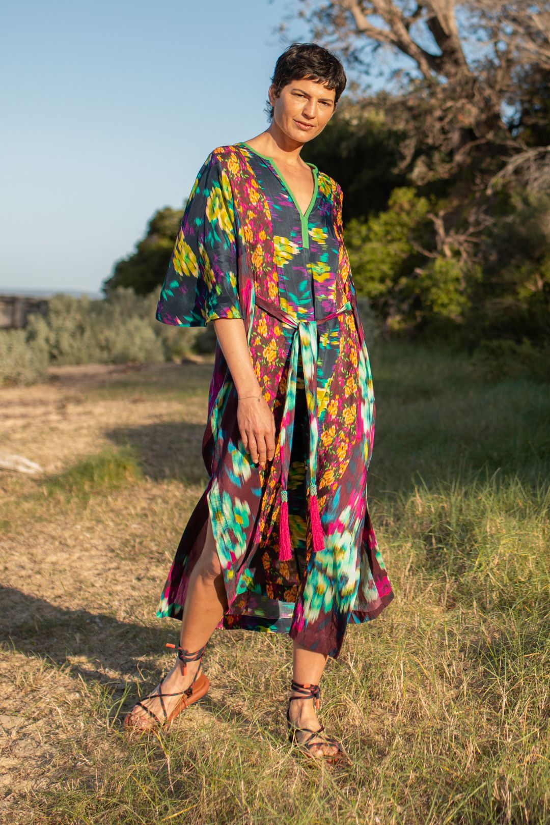 Fleur Patched Silky Kaftan