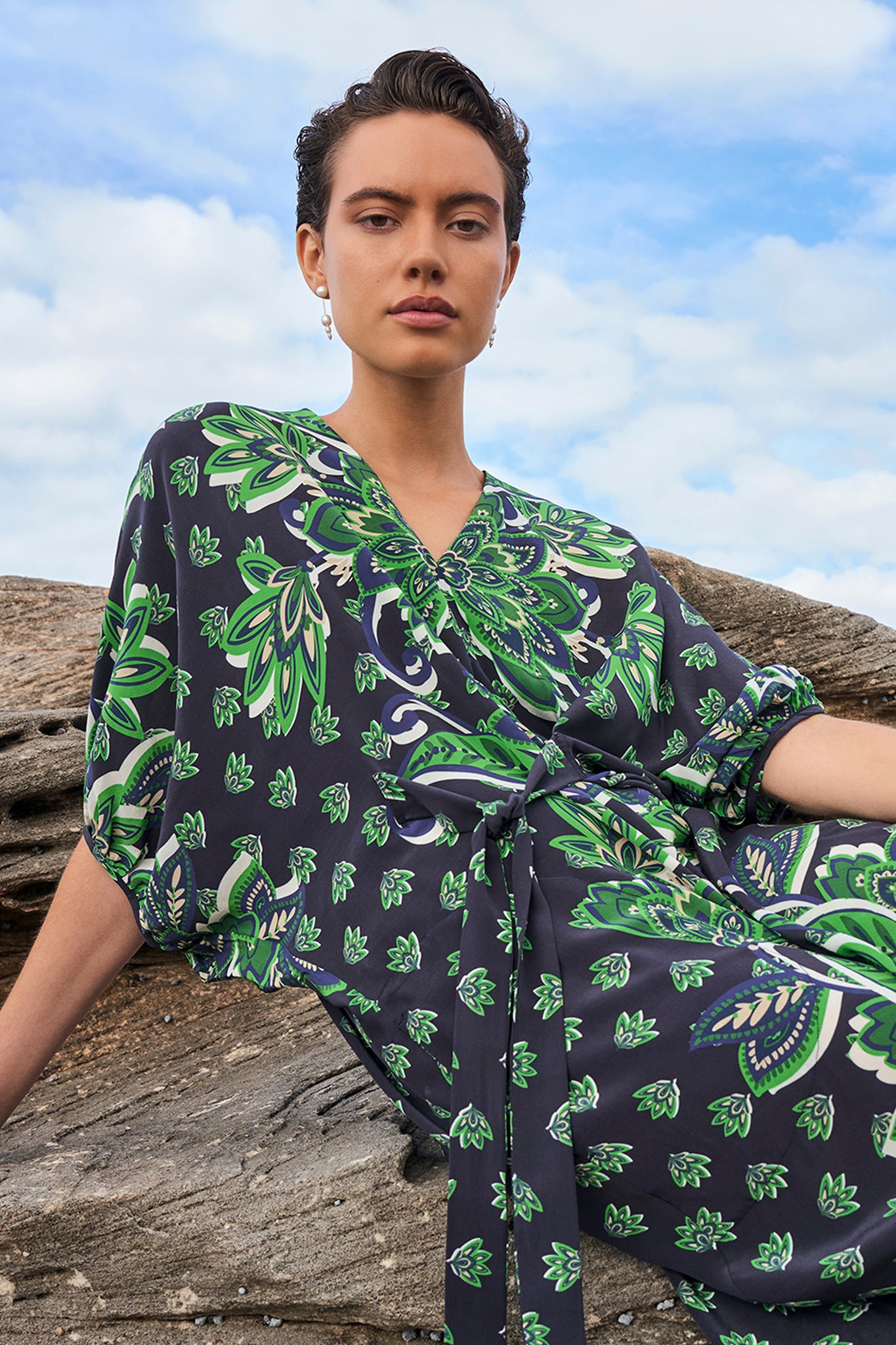 Fiore Silk Crepe Cocoon Dress