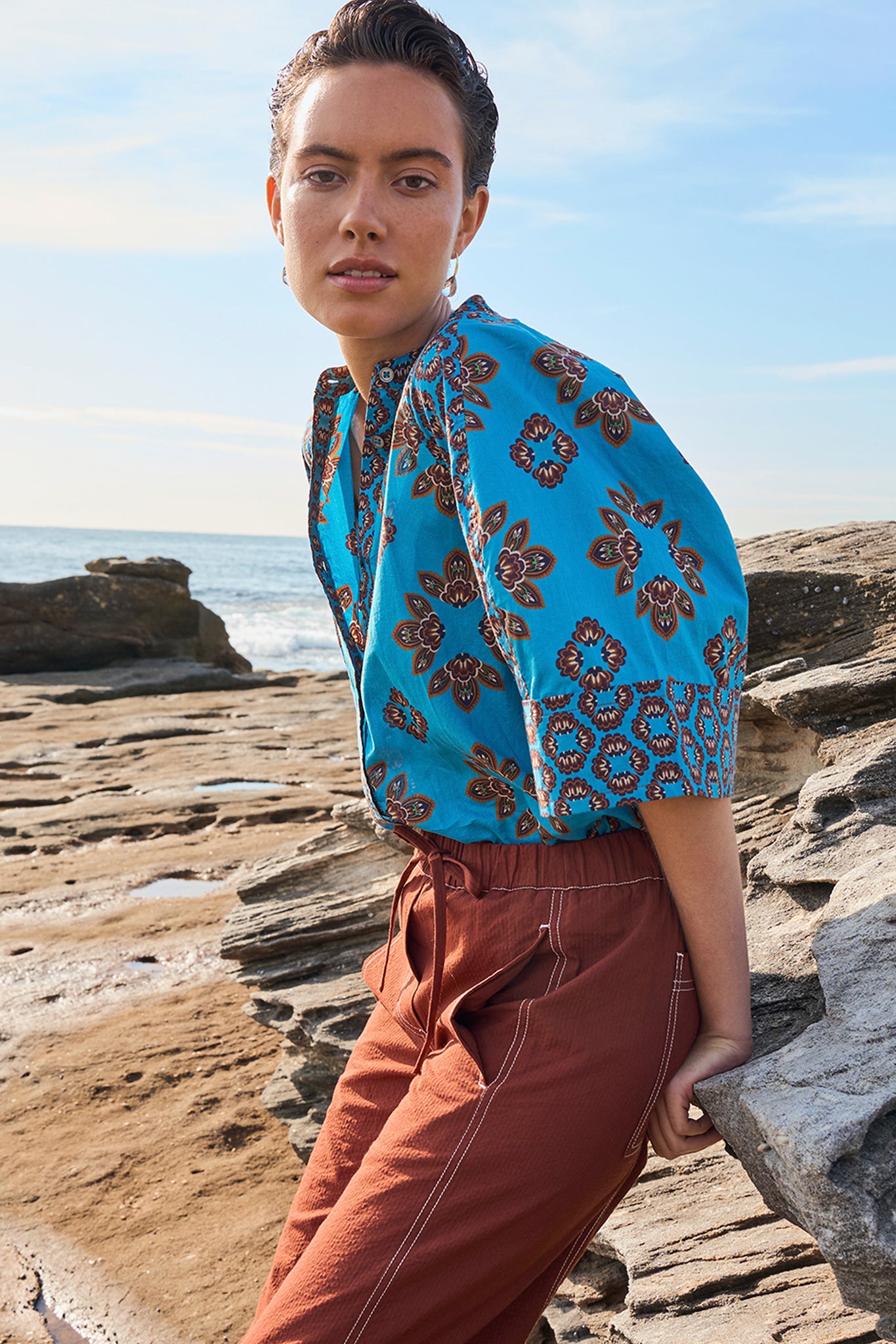 Gia Cotton Panelled Blouse