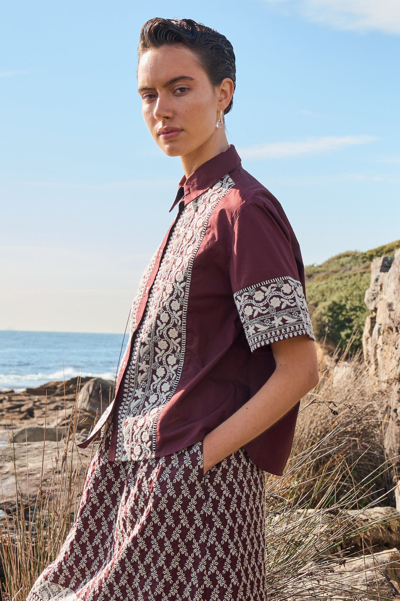 Rhea Embroidered Poplin Shirt