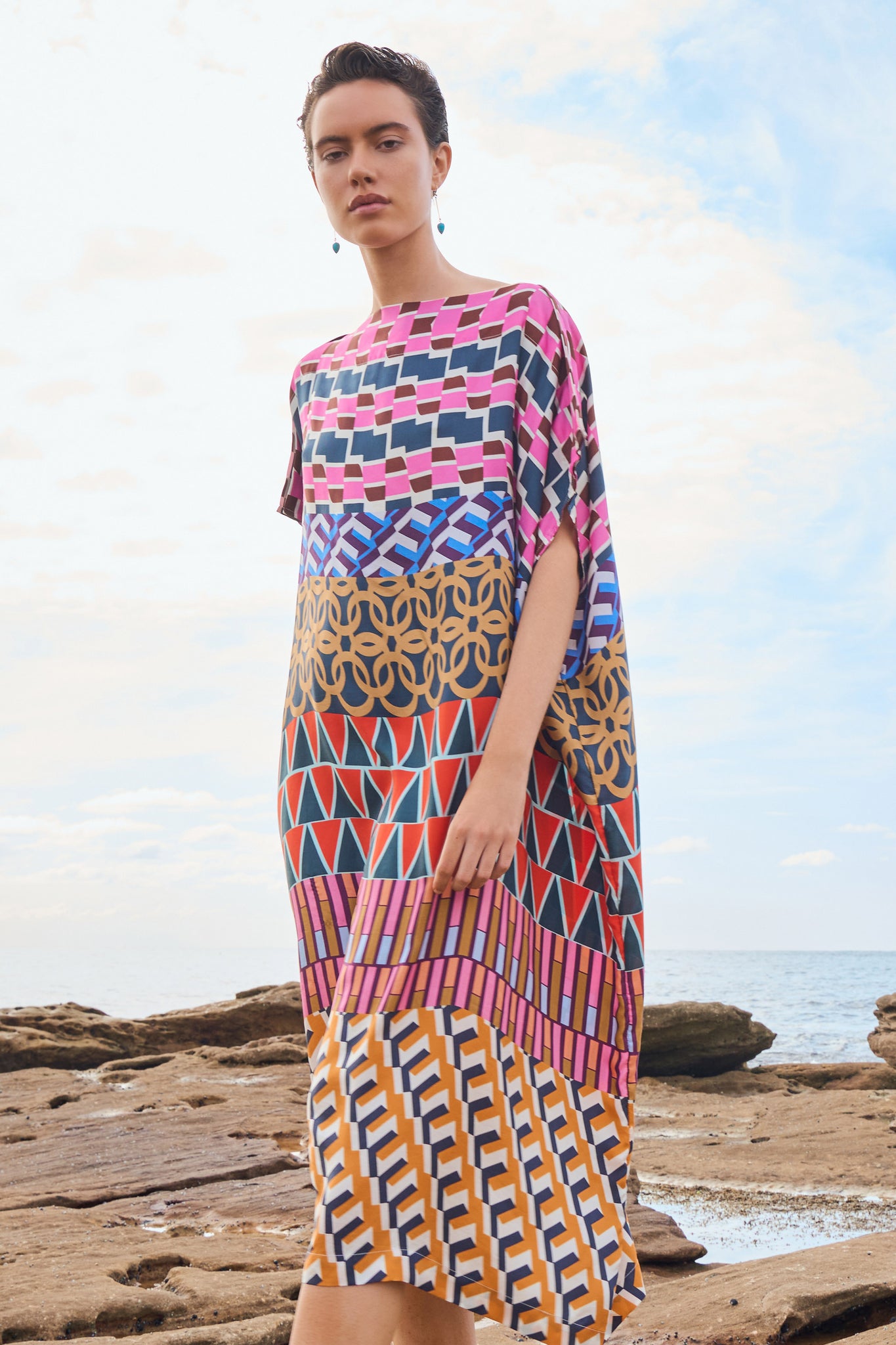 Zuri Silk Crepe Kaftan