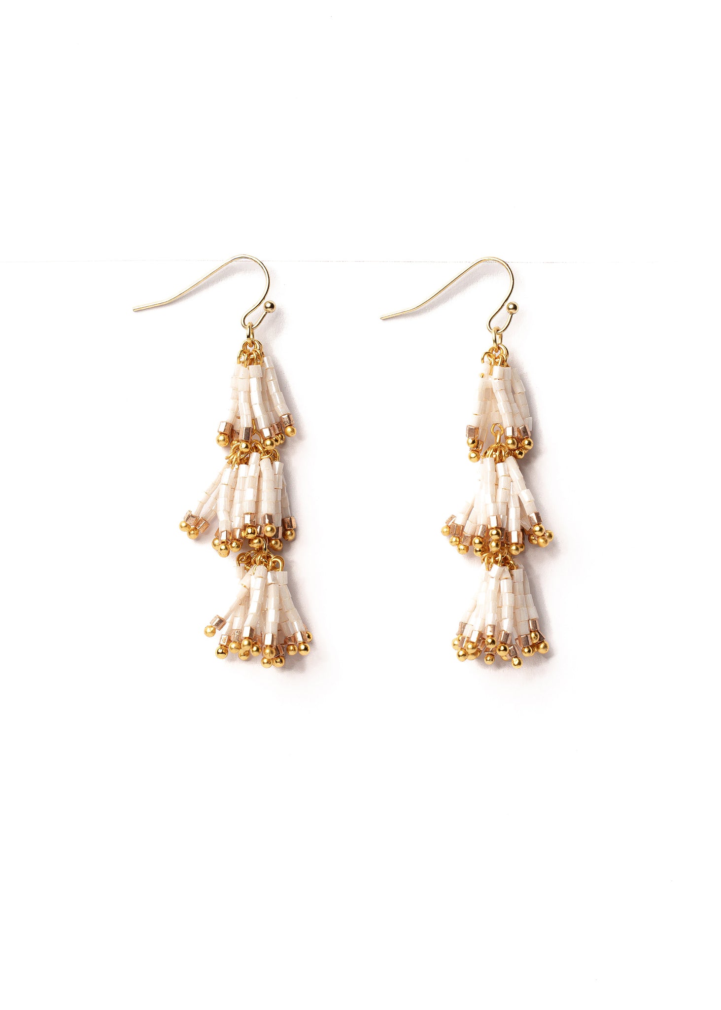 Ivory Seed Bead Earrings