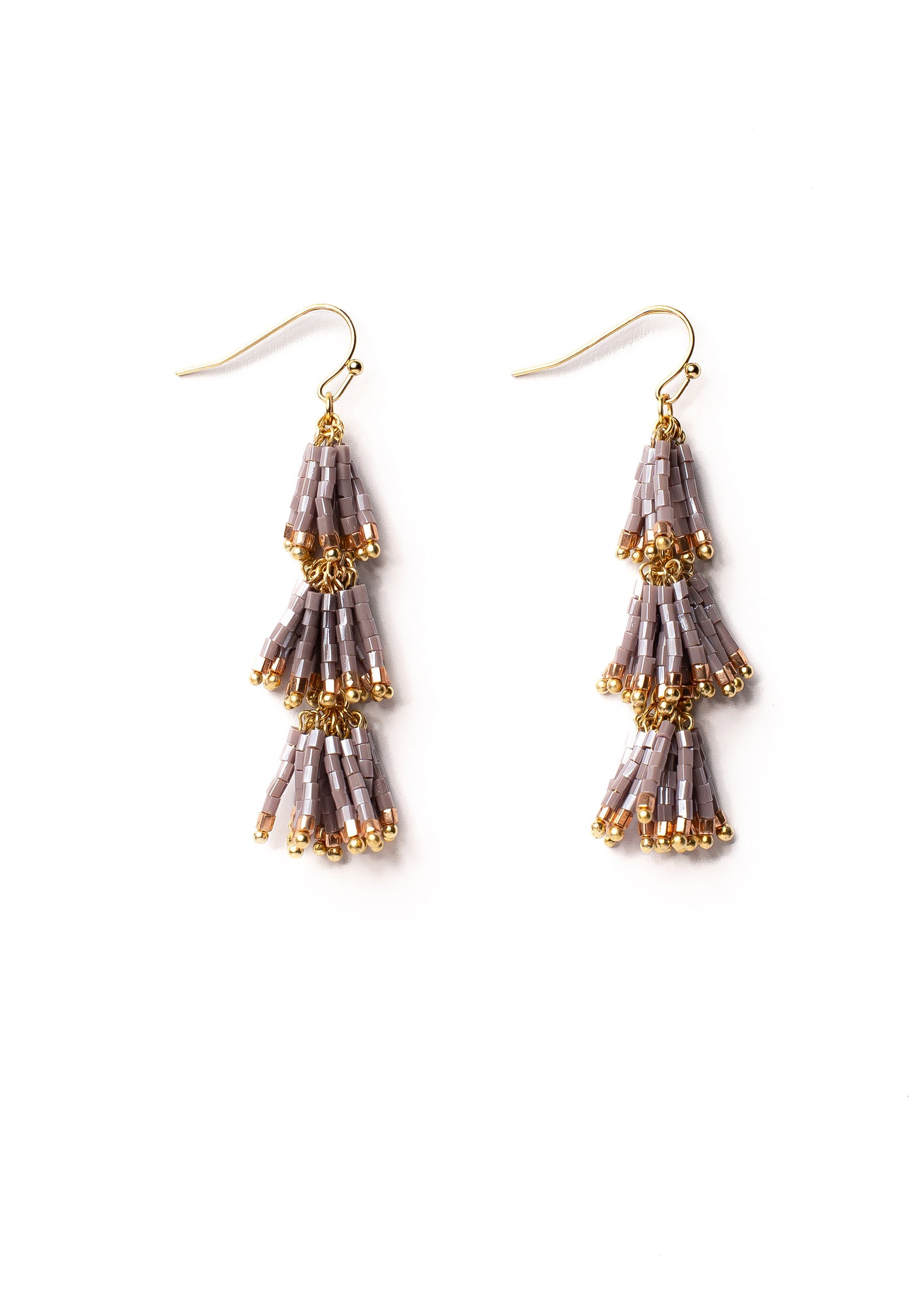 Lilac Seed Bead Earrings