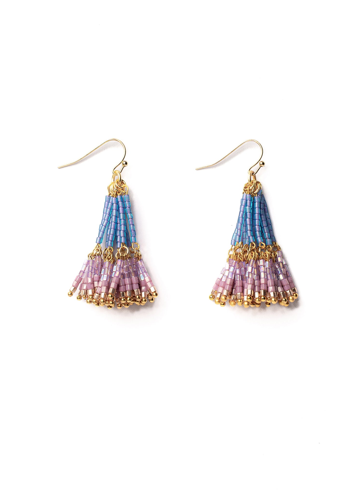 Lilac Blue Seed Bead Earrings