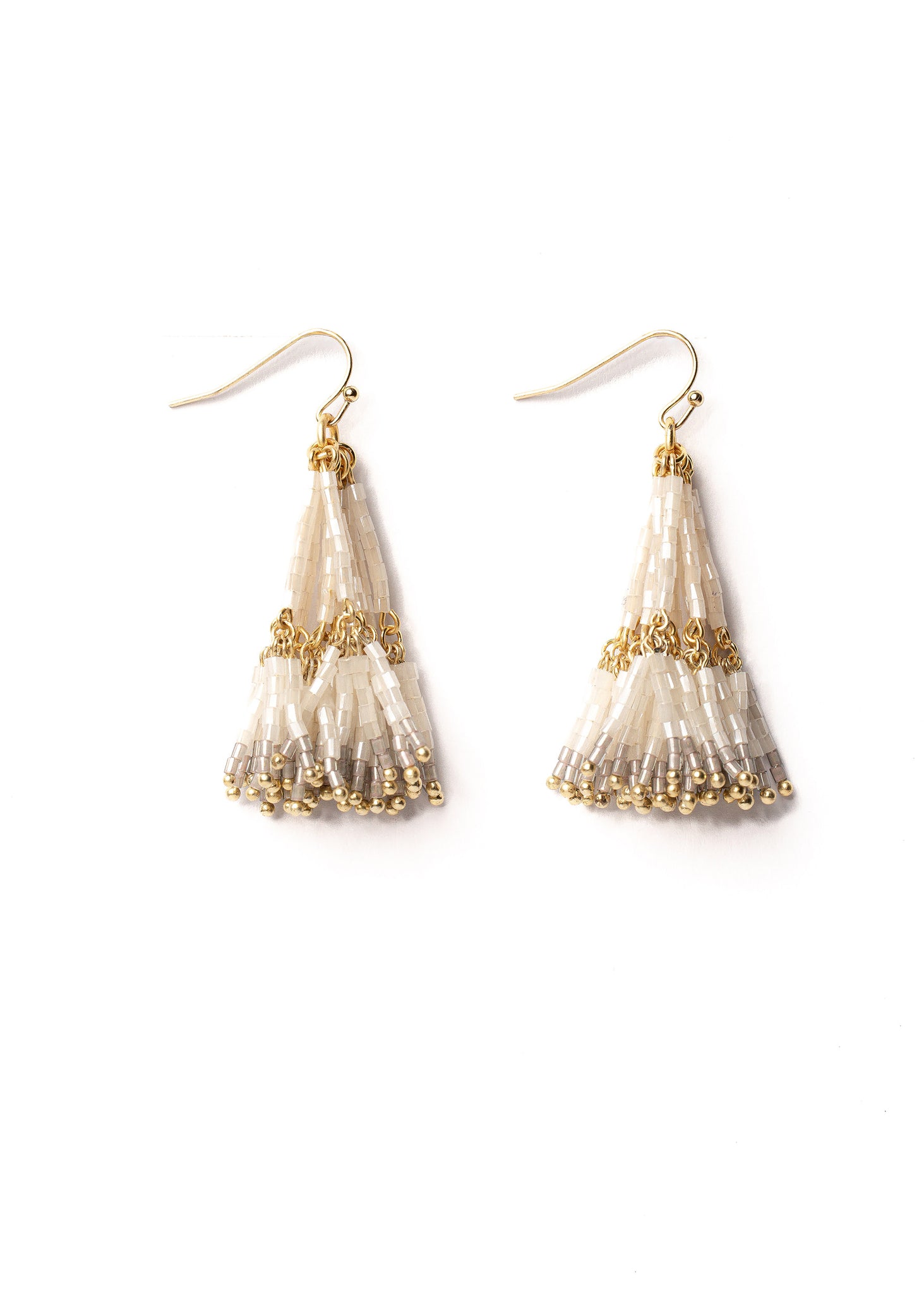 Cream Seed Bead Earrings