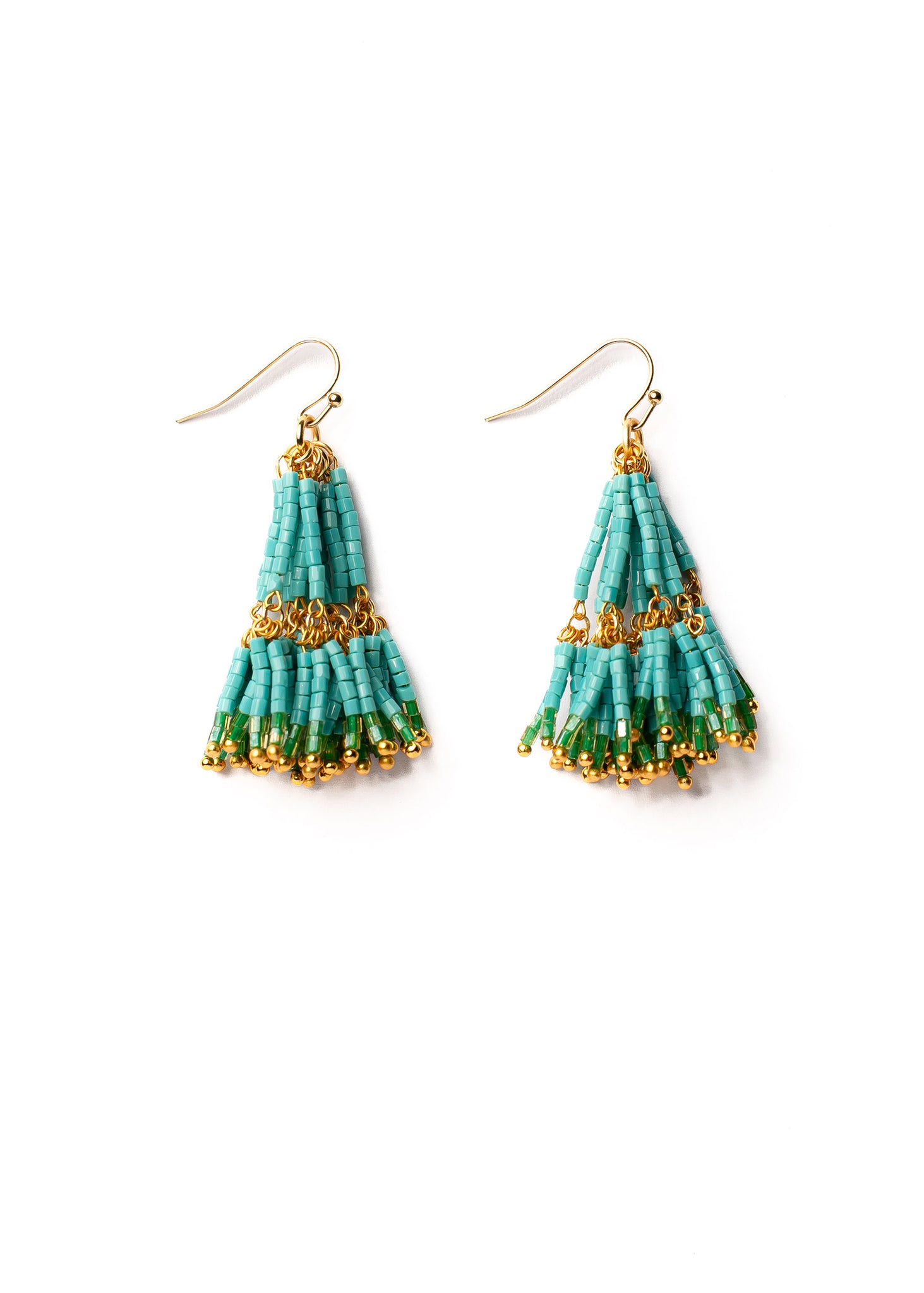 Turquoise Seed Bead Earrings