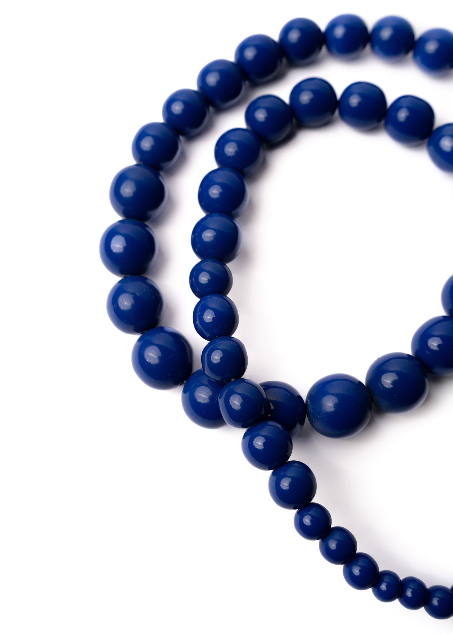 Graded Resin Bead Necklace - Cobalt