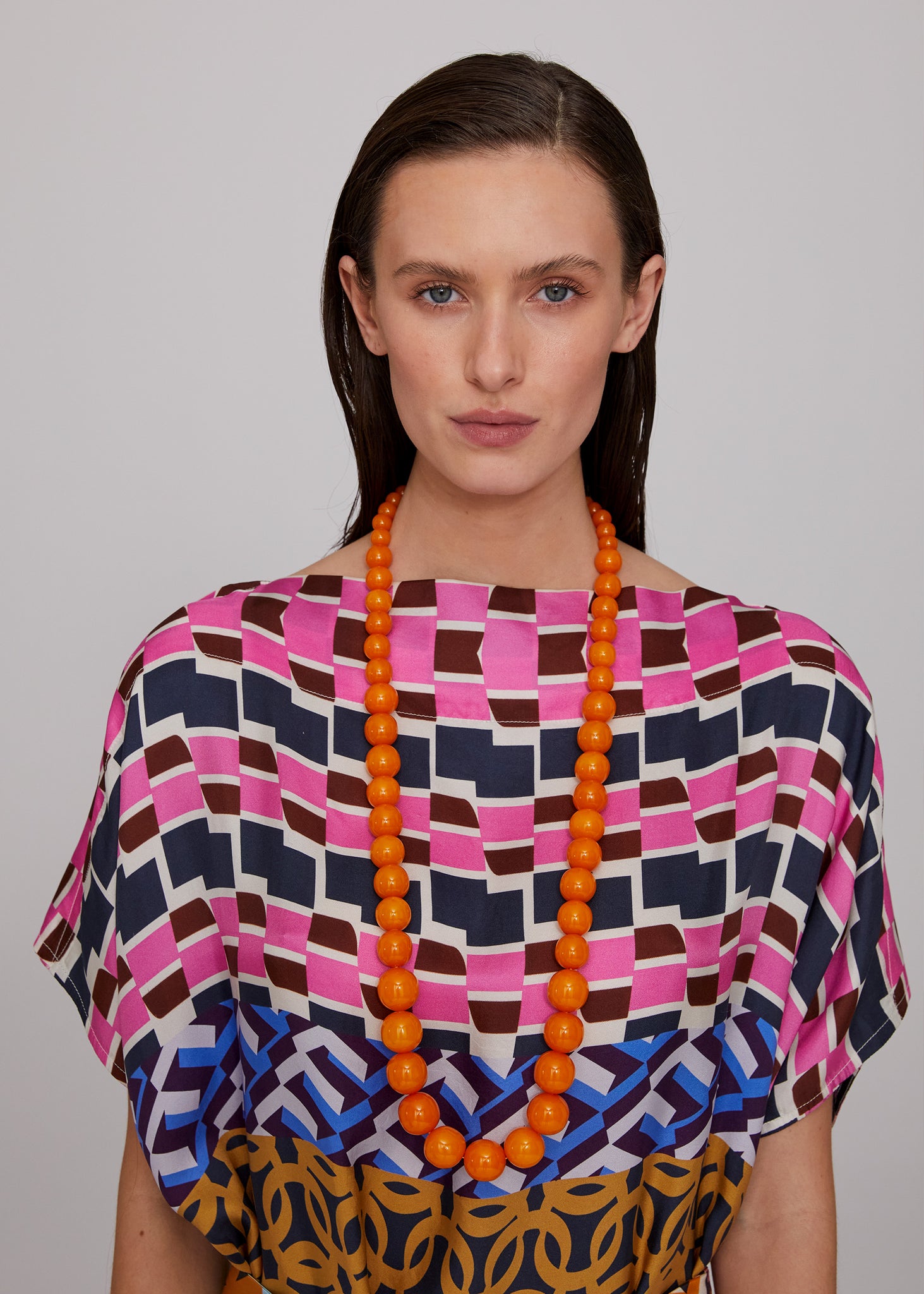 Graded Resin Bead Necklace - Sunflower