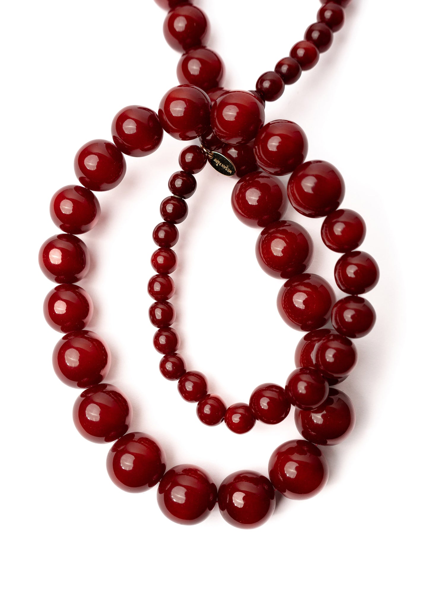 Graded Resin Bead Necklace - Claret