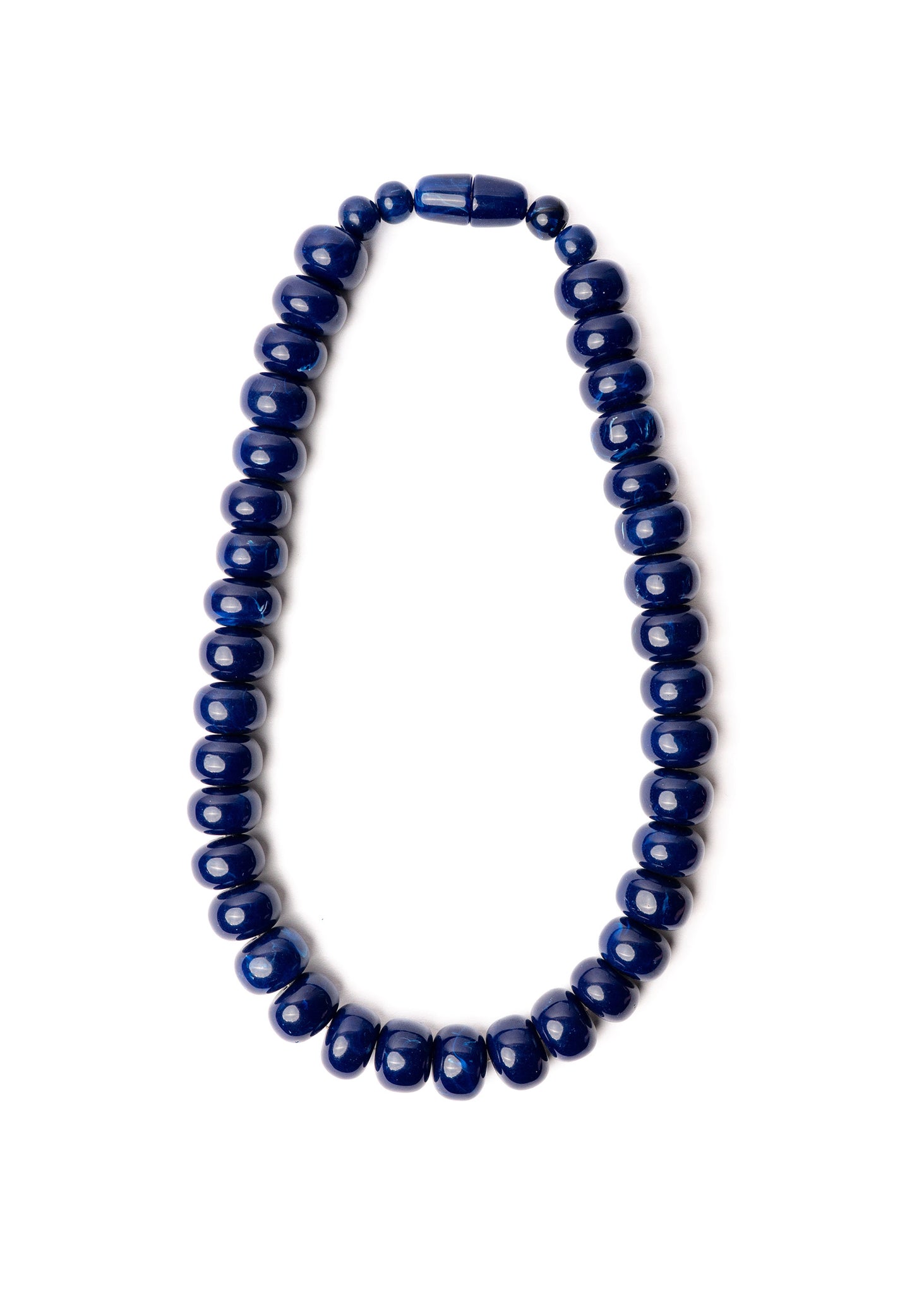 Lapis Resin Bead Necklace - Short