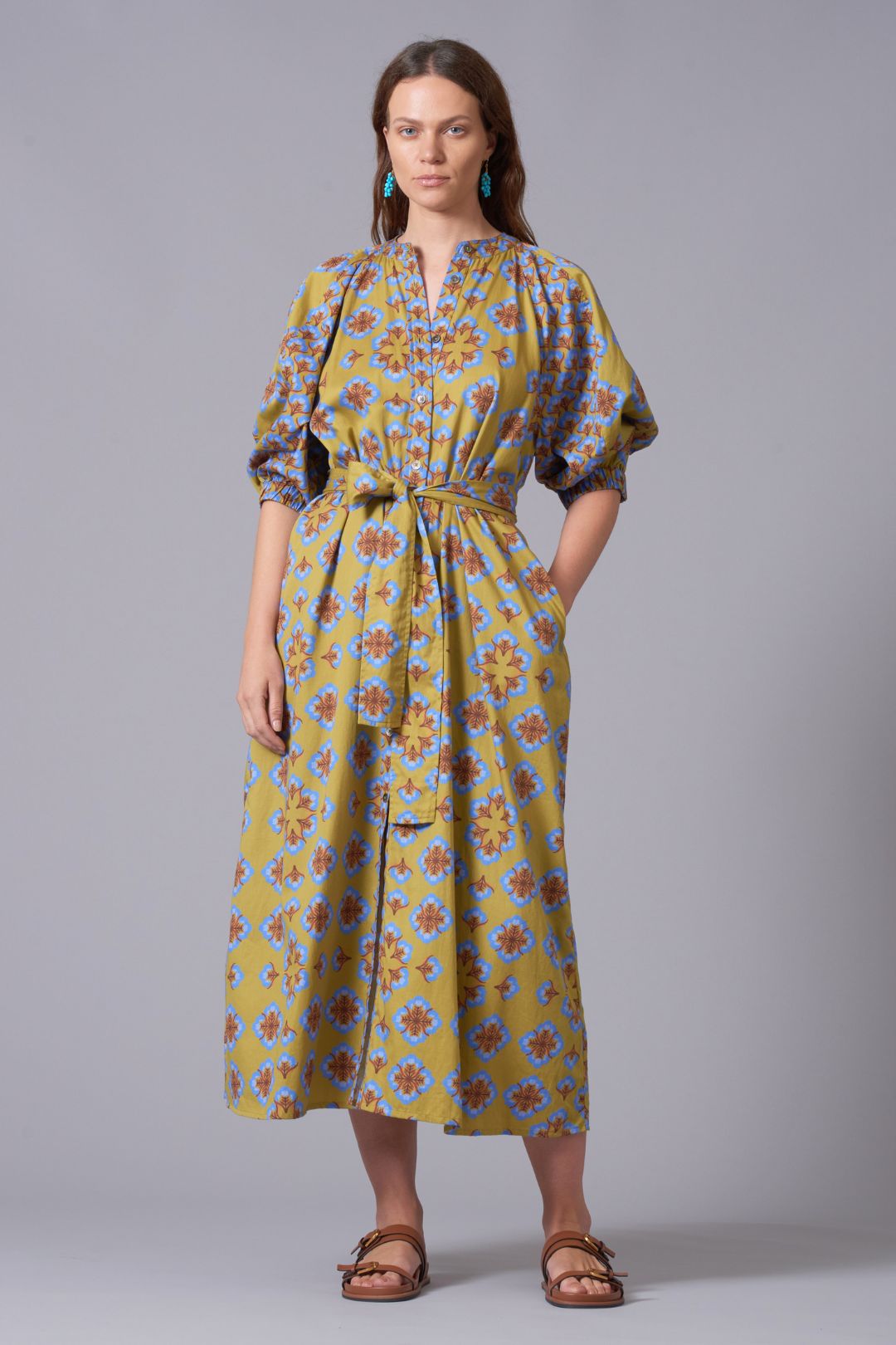 Mindi Belted Dress - Lichen