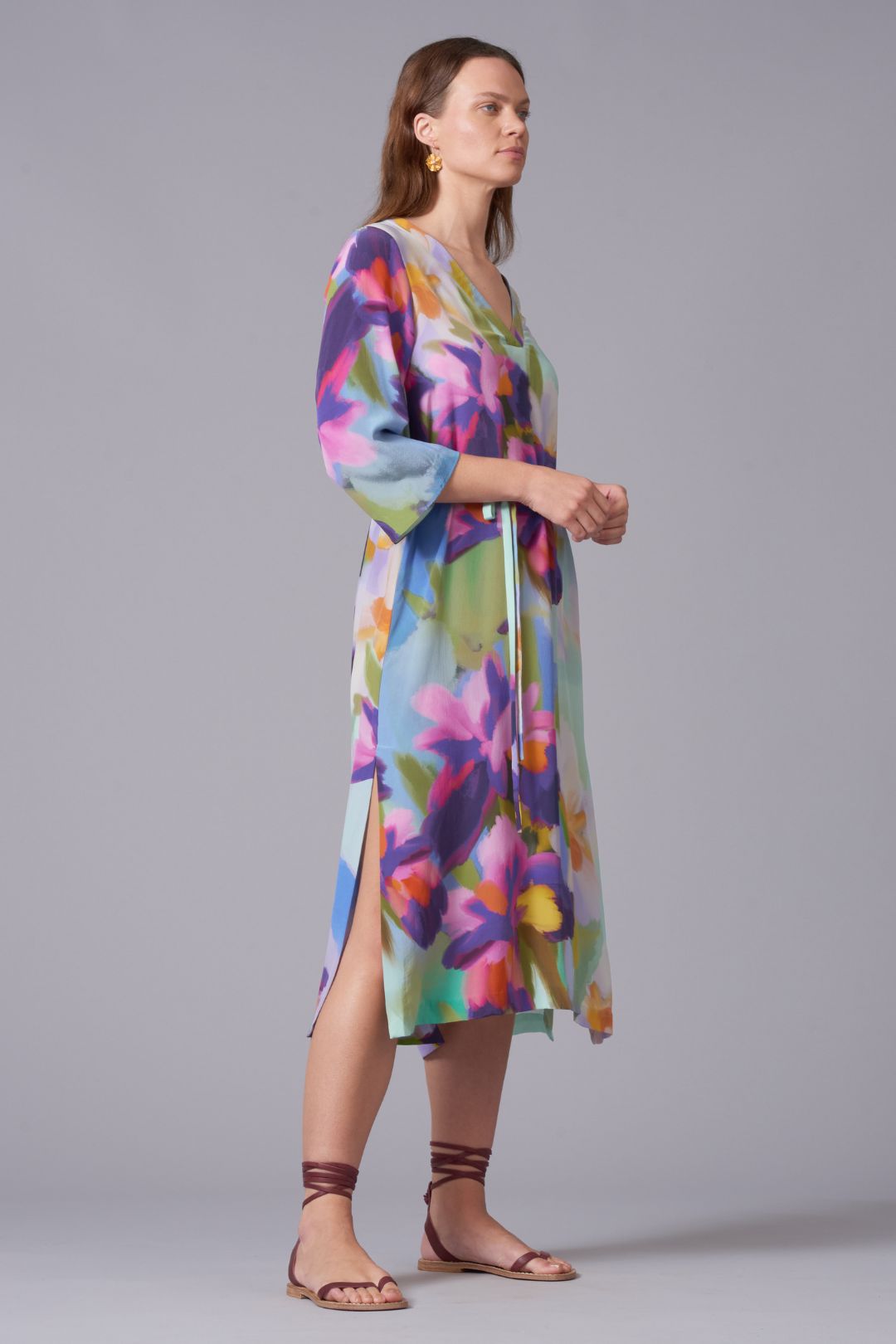 Iris Silk Crepe  Midi Dress