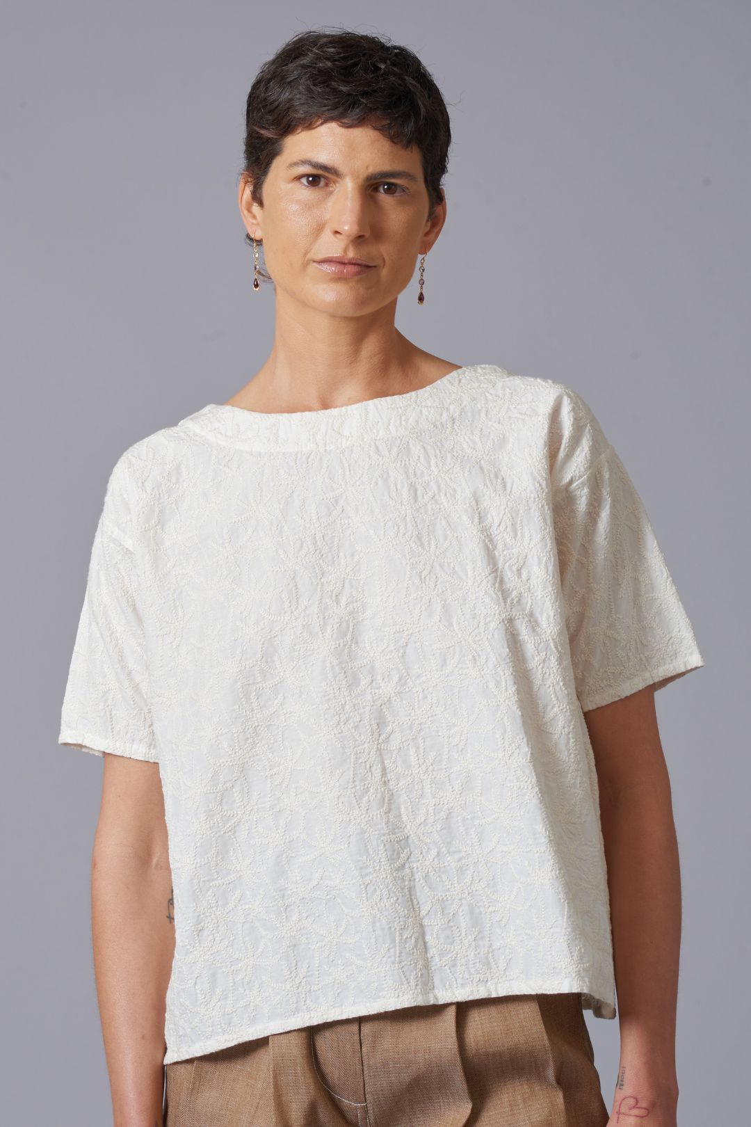 Charu Broidery Shell Top