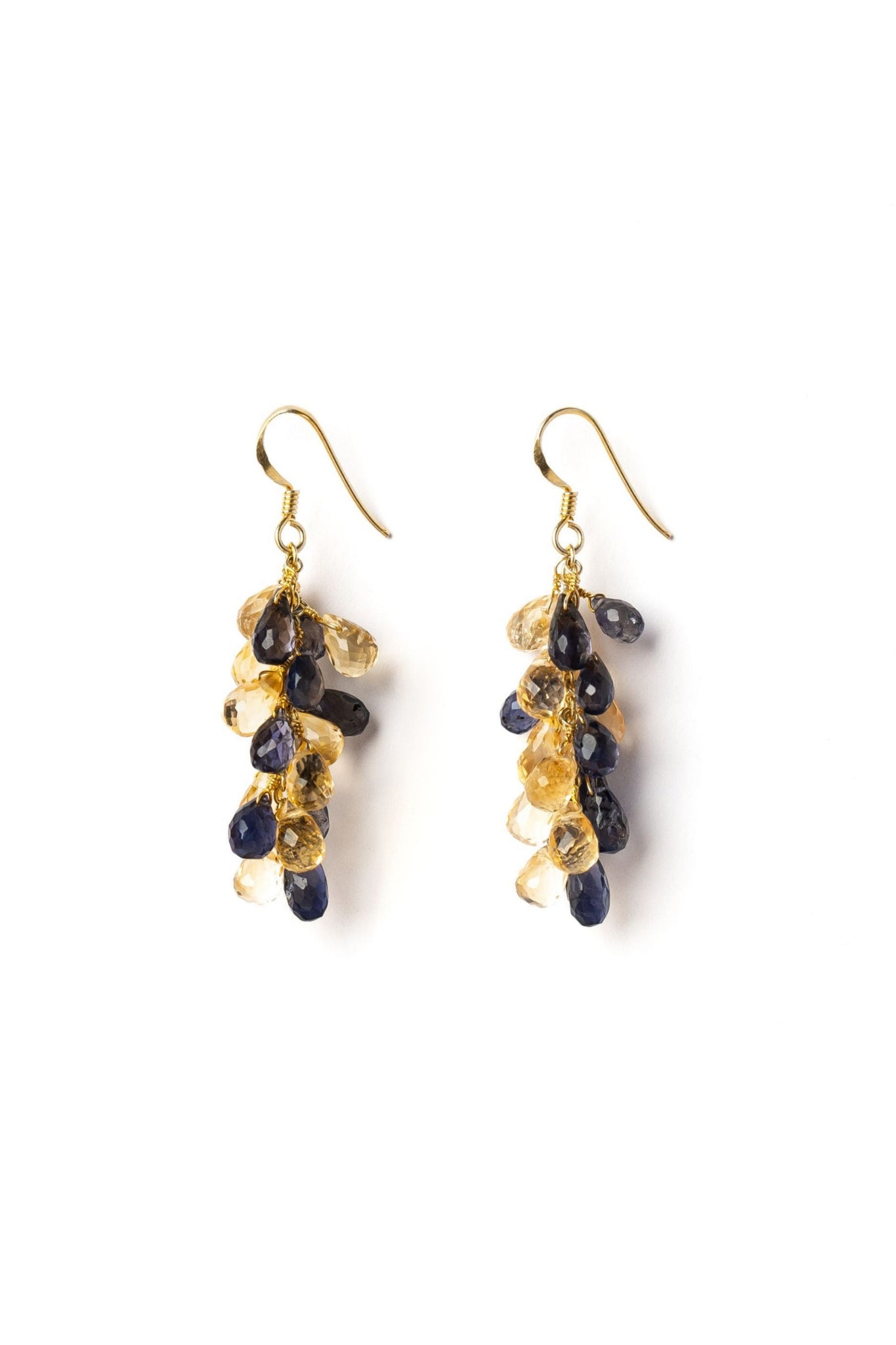 Citrine Iolite Crystal  Earrings